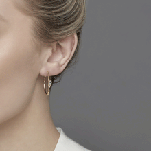 Load image into Gallery viewer, Reed Bud Hoop Earrings