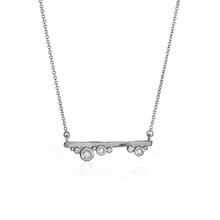Load image into Gallery viewer, White Gold and Diamond Bar Pendant Necklace