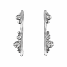 Load image into Gallery viewer, White Gold and Diamond Bar Earrings
