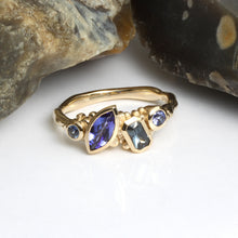 Load image into Gallery viewer, Flint Unique Tanzanite and Sapphire Ring
