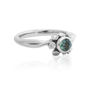 Coral Reef Teal Sapphire Engagement Ring