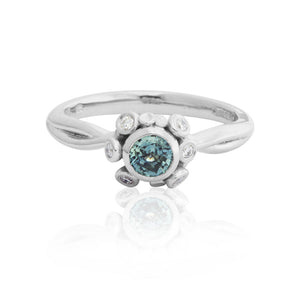 Coral Reef Teal Sapphire Engagement Ring