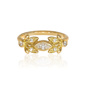 Yellow Gold and Diamond Marquis Ring