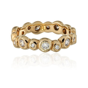 9ct Yellow Gold and Diamond Pebble Eternity Ring