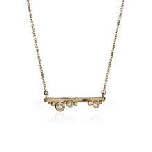 Load image into Gallery viewer, Yellow Gold and Diamond Bar Pendant Necklace

