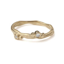 Load image into Gallery viewer, Yellow Gold and Diamond Narrow Skinny Ring
