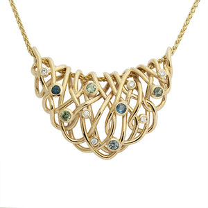 Nest Diamond Sapphire Necklace