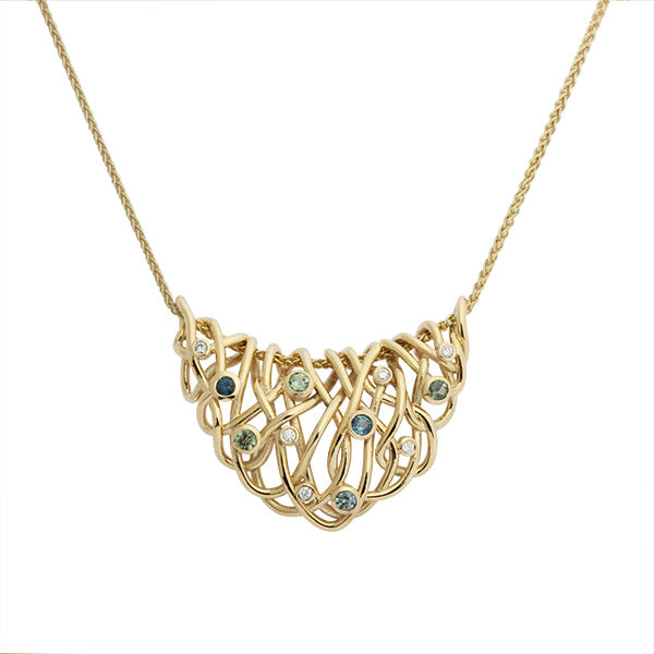 Nest Diamond Sapphire Necklace