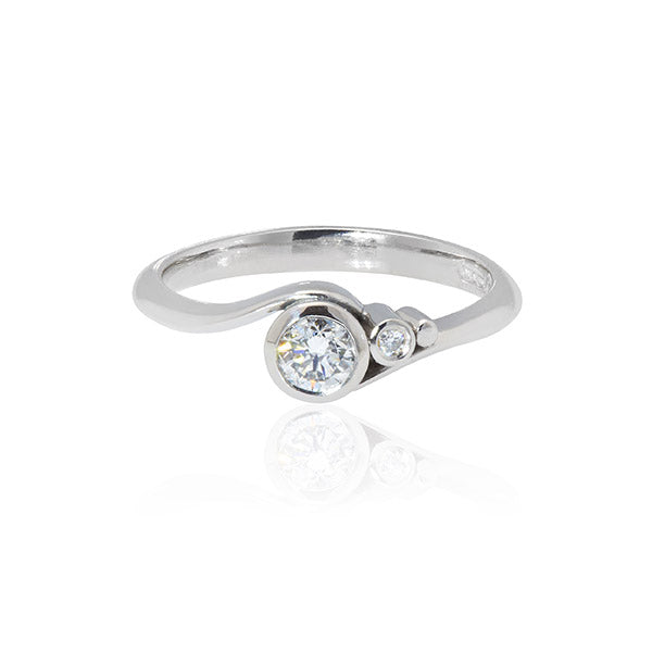 Bypass Bubble Diamond Solitaire Ring