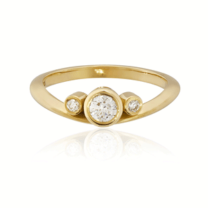 Yellow Gold and Diamond Trilogy Engagement Ring